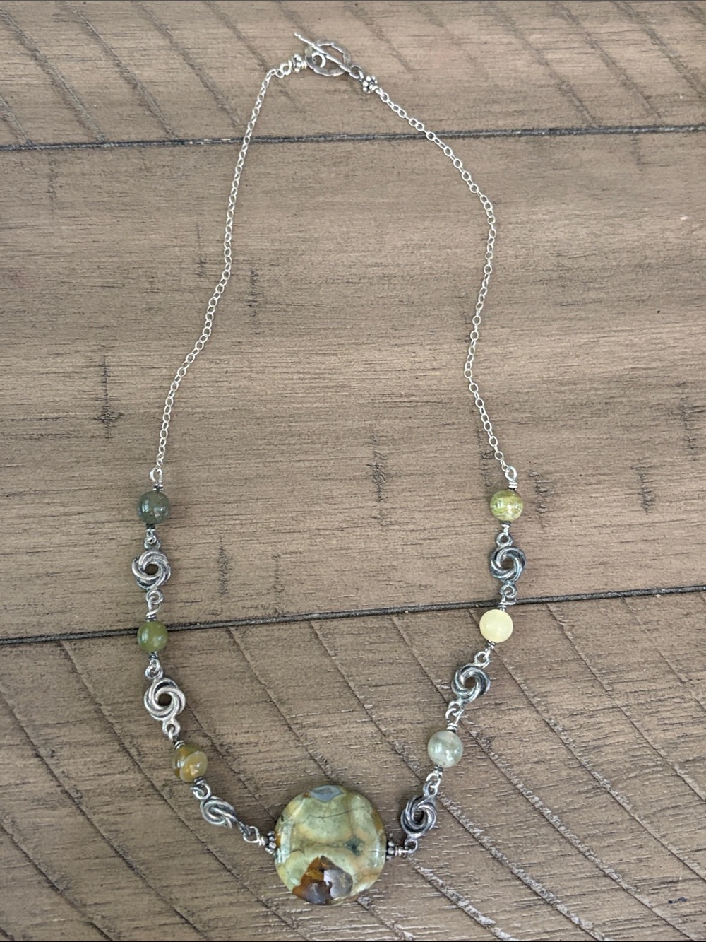 Gemstone Pendant Necklace, 15.5”
